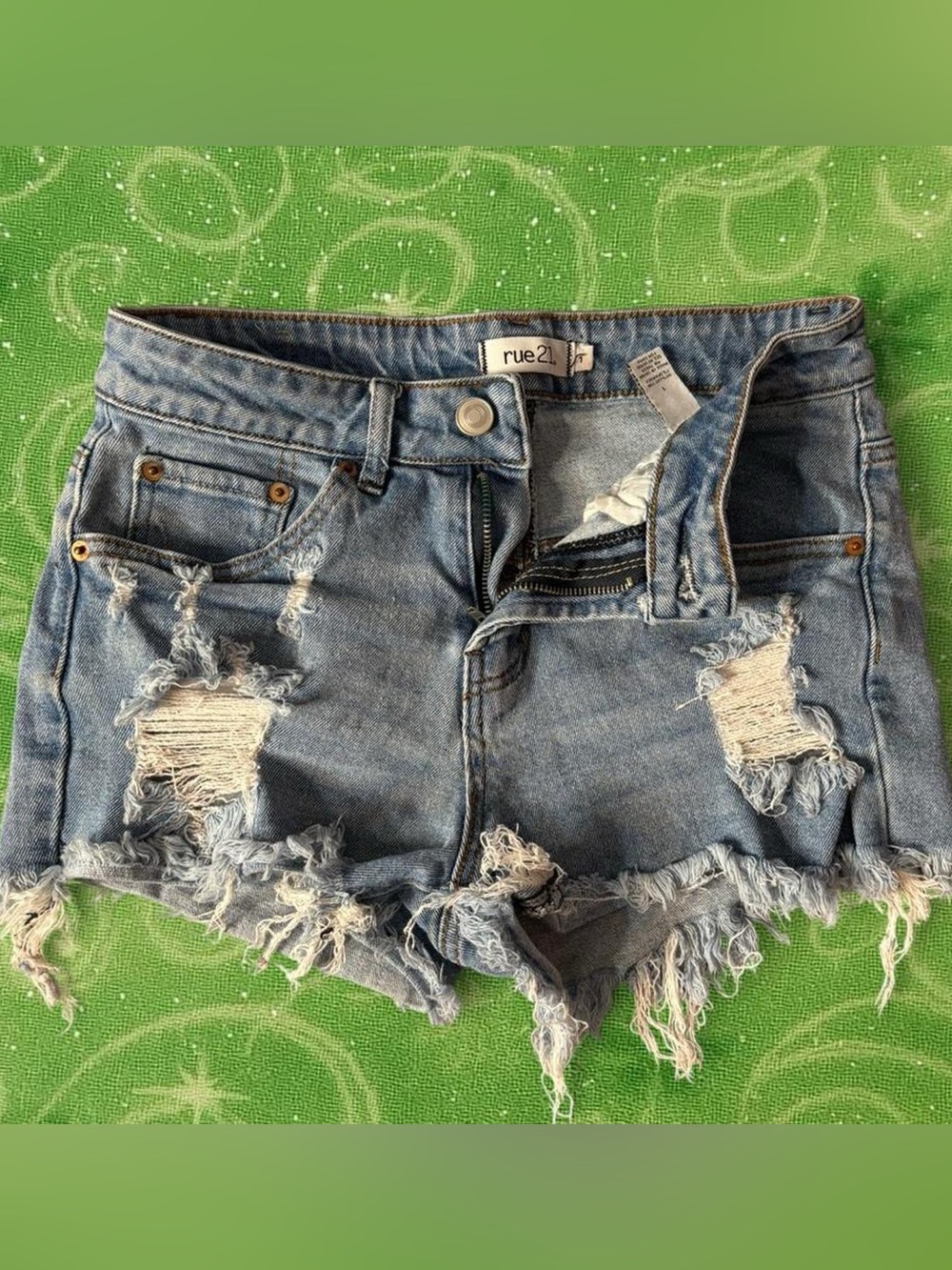 Rue21 Blue Distressed Jean Shorts